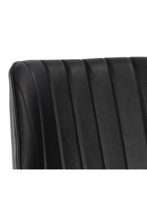 Modern European furniture - Channeled Leather Look Dining Chairs (2) - www.oroa.com