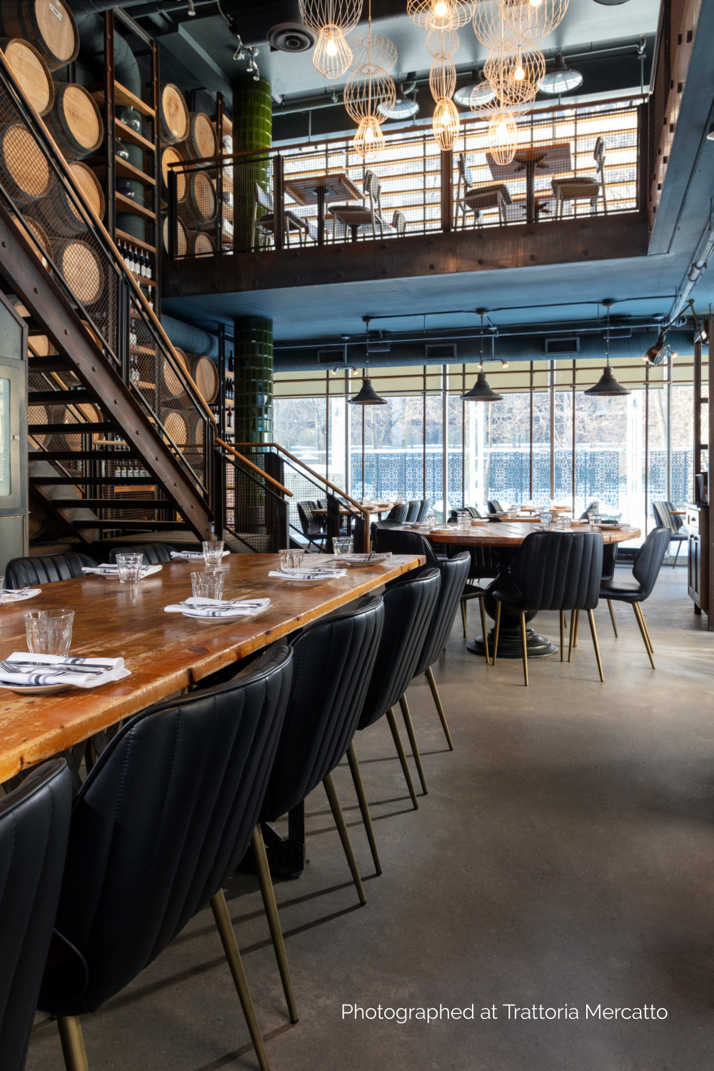 Modern European furniture - Channeled Leather Look Dining Chairs (2) - www.oroa.com