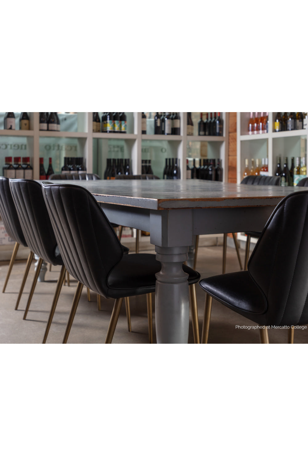 Modern European furniture - Channeled Leather Look Dining Chairs (2) - www.oroa.com