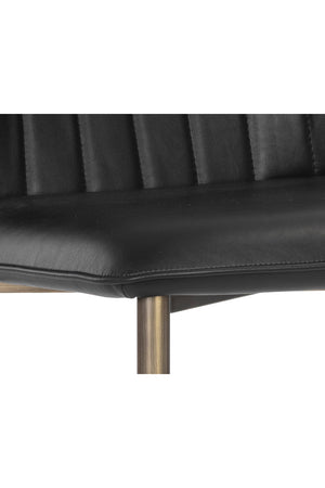 Modern European furniture - Channeled Leather Look Dining Chairs (2) - www.oroa.com