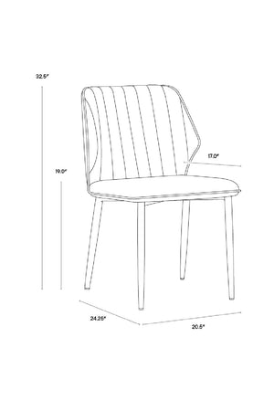 Modern European furniture - Channeled Leather Look Dining Chairs (2) - www.oroa.com