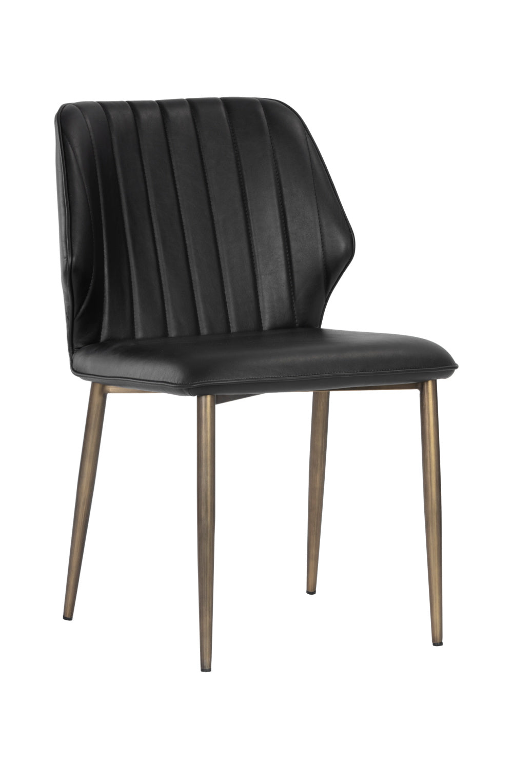 Modern European furniture - Channeled Leather Look Dining Chairs (2) - www.oroa.com