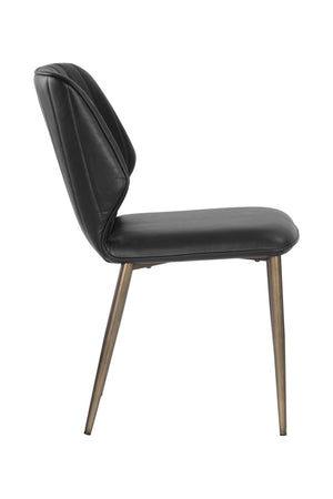 Modern European furniture - Channeled Leather Look Dining Chairs (2) - www.oroa.com