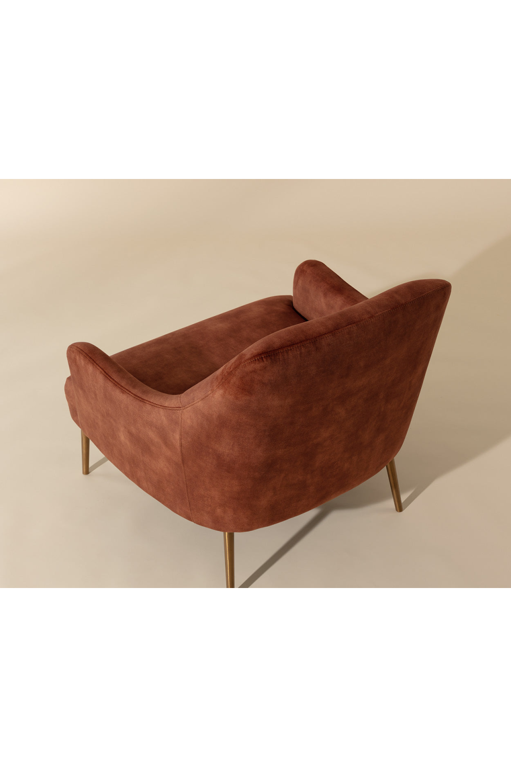 Modern European furniture - Orange Velvet Look Lounge Chair - www.oroa.com
