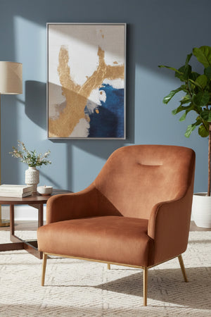 Modern European furniture - Orange Velvet Look Lounge Chair - www.oroa.com