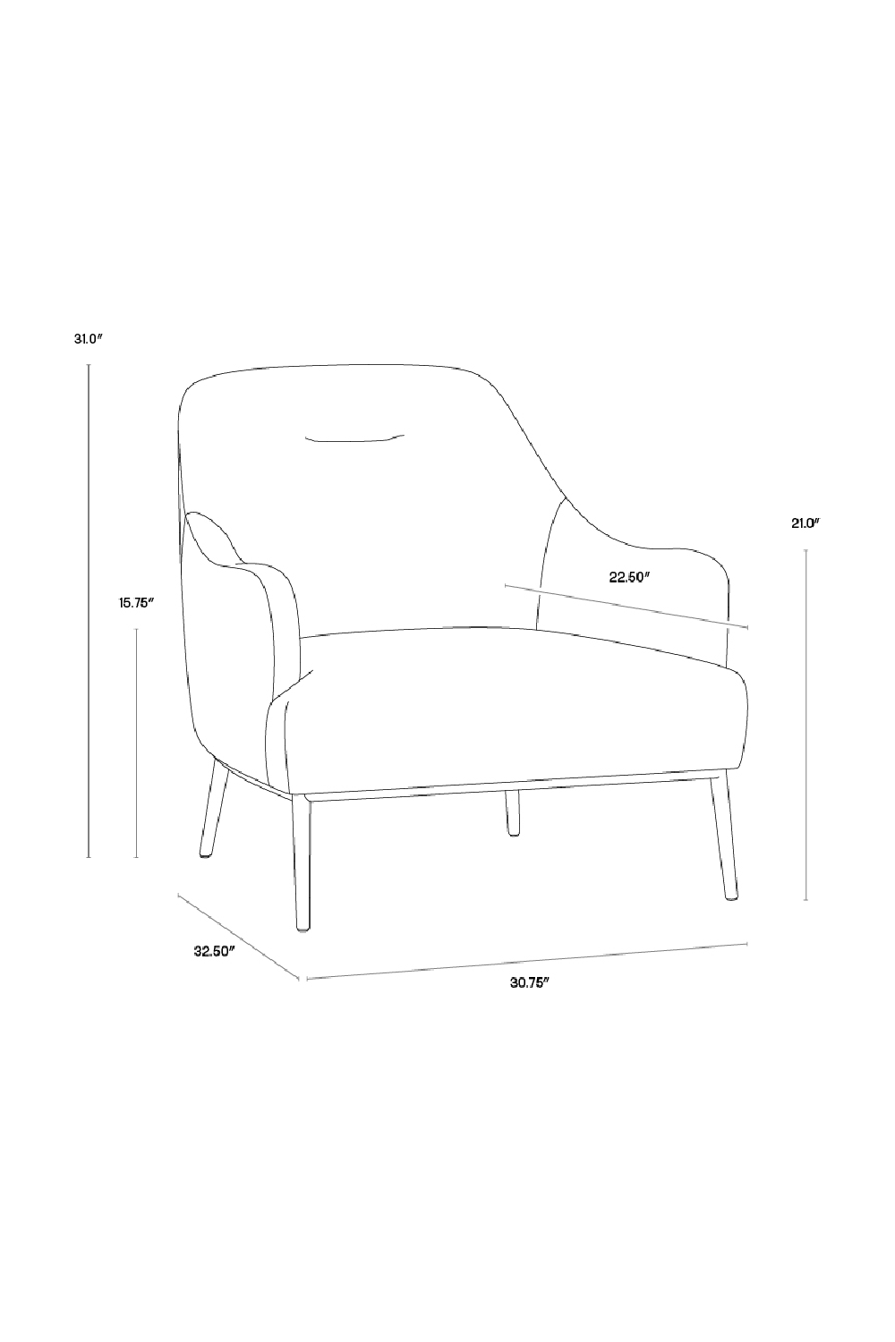 Modern European furniture - Orange Velvet Look Lounge Chair - www.oroa.com