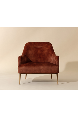 Modern European furniture - Orange Velvet Look Lounge Chair - www.oroa.com
