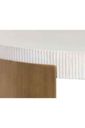 Modern European furniture - White Ridged Indoor/Outdoor Coffee Table  - www.oroa.com