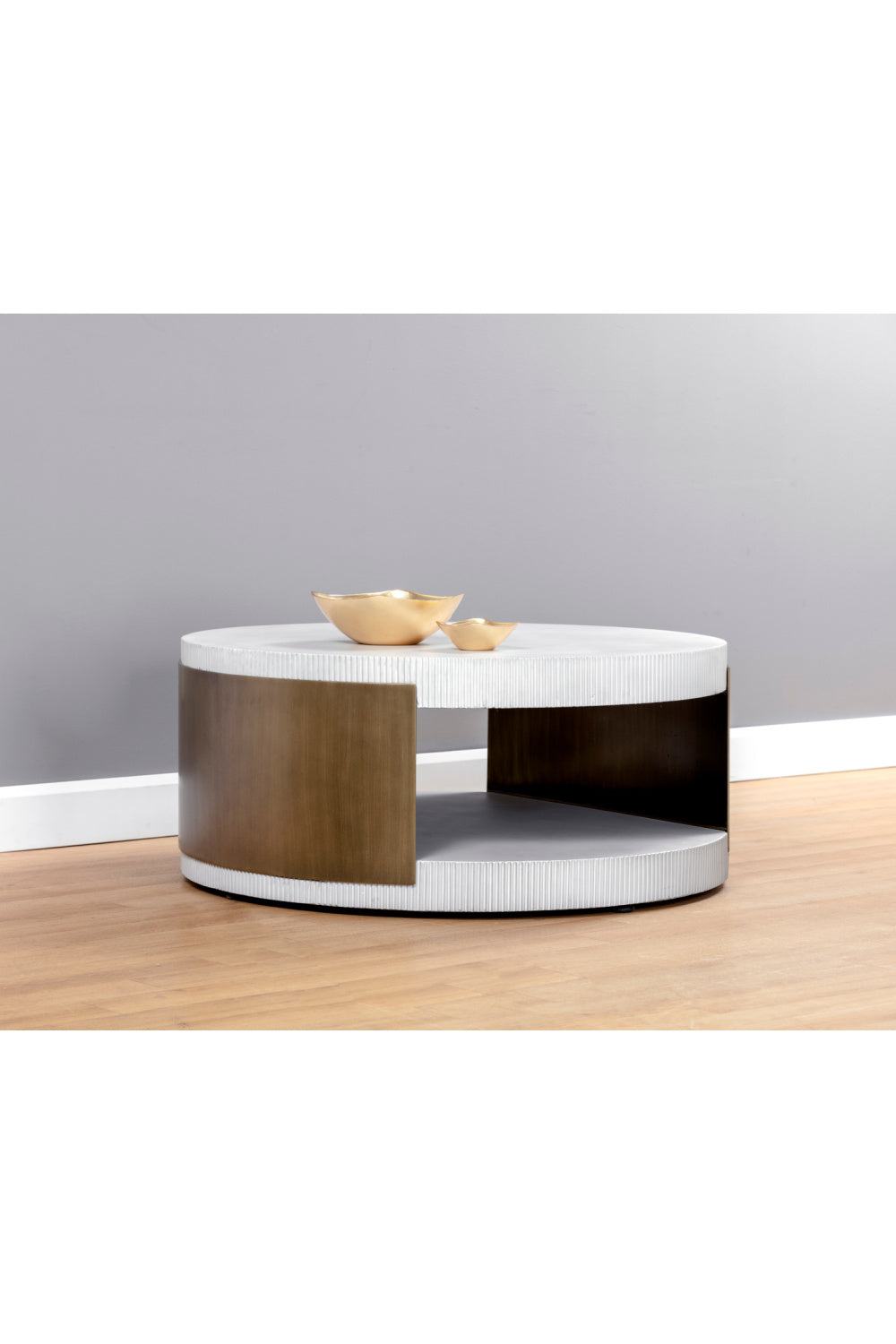 Modern European furniture - White Ridged Indoor/Outdoor Coffee Table  - www.oroa.com