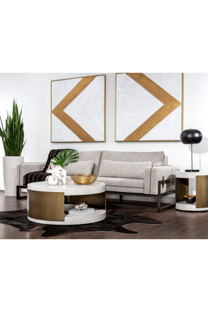 Modern European furniture - White Ridged Indoor/Outdoor Coffee Table  - www.oroa.com