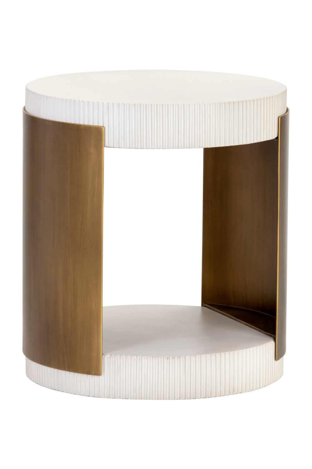 Modern European furniture - White Ridged Indoor/Outdoor End Table - www.oroa.com