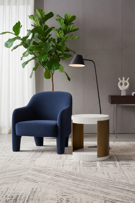 Modern European furniture - White Ridged Indoor/Outdoor End Table - www.oroa.com