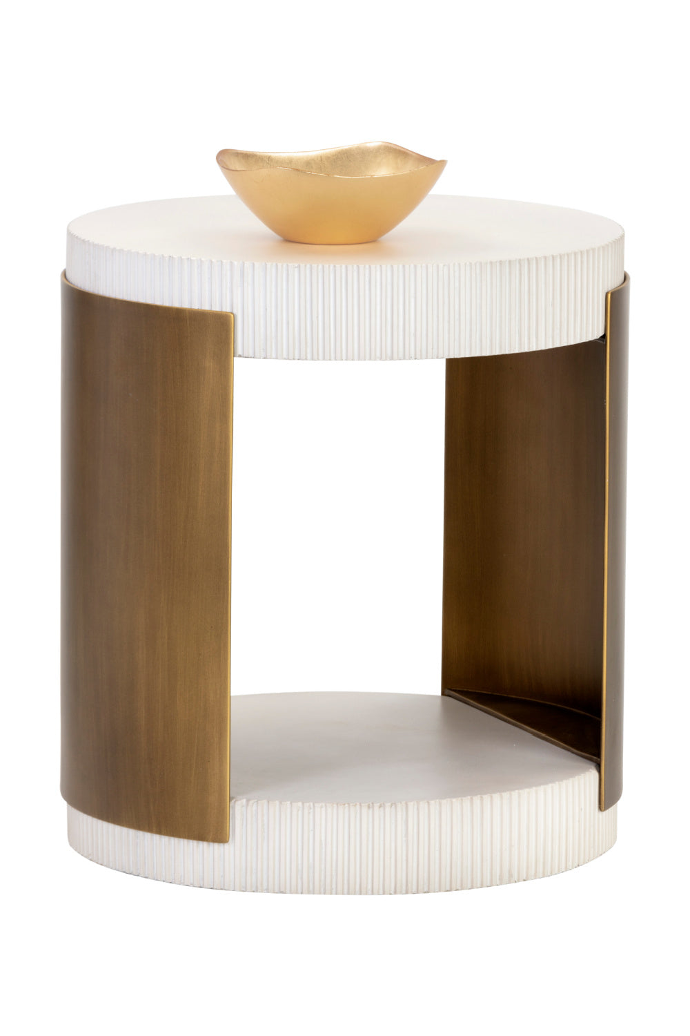 Modern European furniture - White Ridged Indoor/Outdoor End Table - www.oroa.com