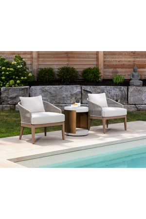 Modern European furniture - White Ridged Indoor/Outdoor End Table - www.oroa.com