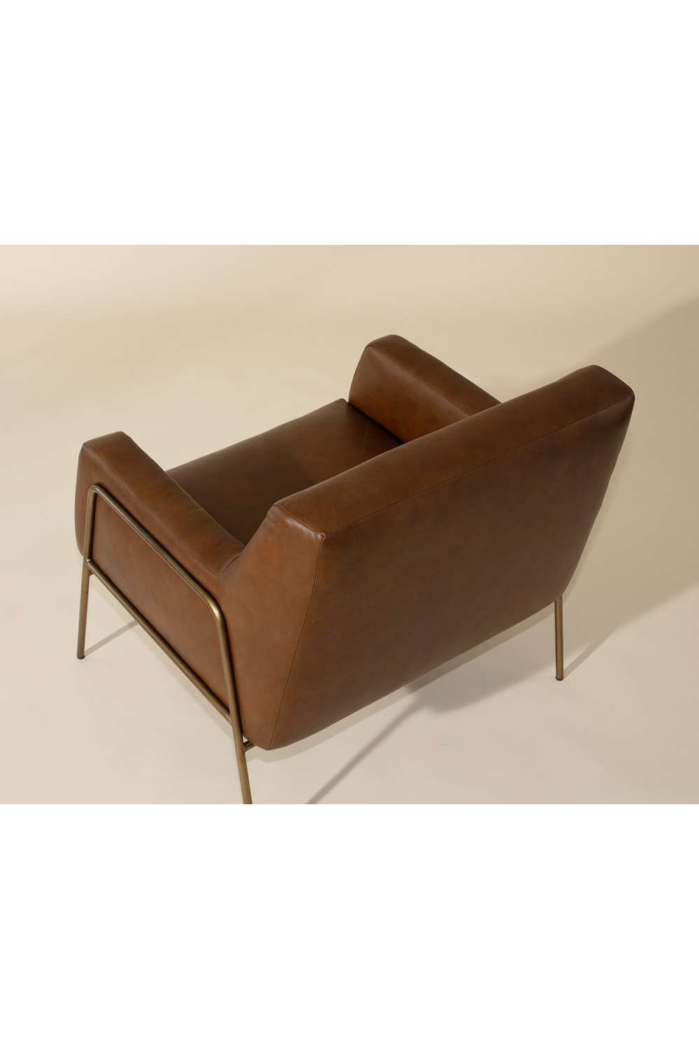 Modern European furniture - Vintage Brown Leather Lounge Chair - www.oroa.com