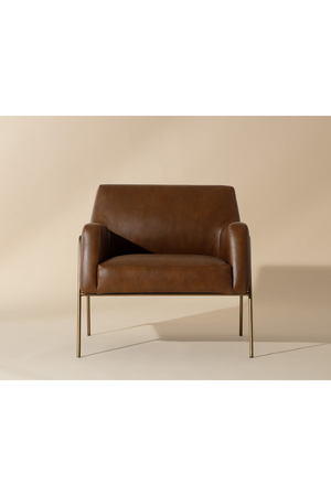 Modern European furniture - Vintage Brown Leather Lounge Chair - www.oroa.com