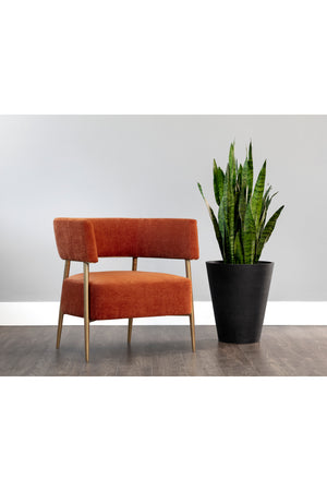 Modern European furniture - Antique Brass Legs Lounge Chair - www.oroa.com