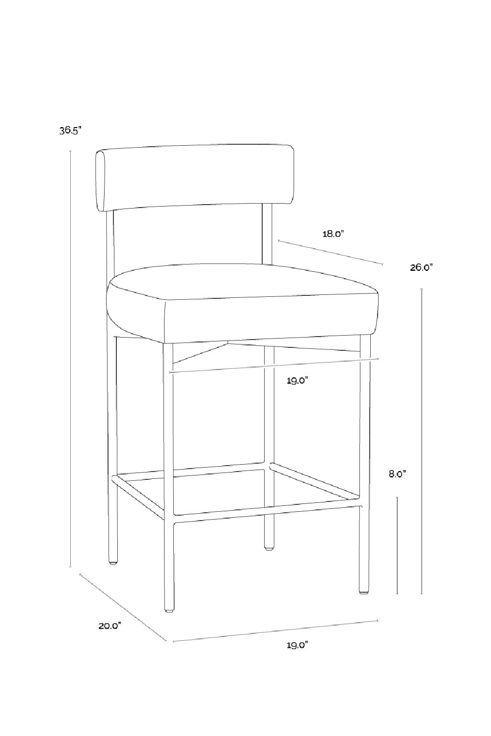 Modern European furniture - Low Back Fabric Counter Stool - www.oroa.com