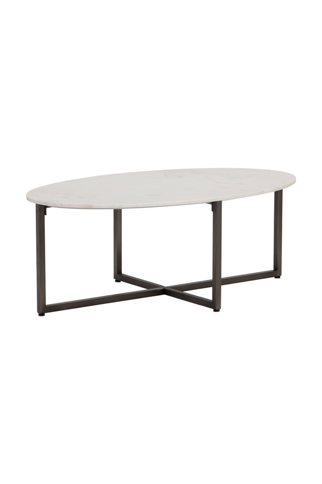 Modern European furniture - White Oval Marble Coffee Table - www.oroa.com