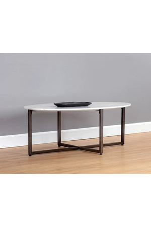   Modern European furniture - White Oval Marble Coffee Table - www.oroa.com | Oroa.com