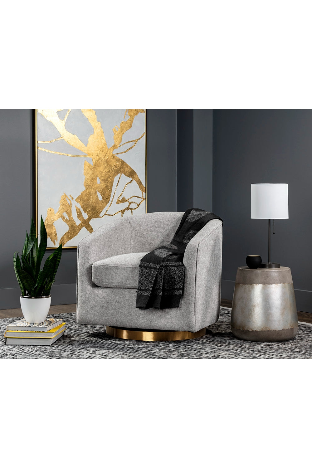 Modern European furniture - Curved Swivel Lounge Chair - www.oroa.com