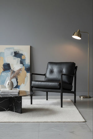 Modern European furniture - Button-Tufted Leather Lounge Chair - www.oroa.com