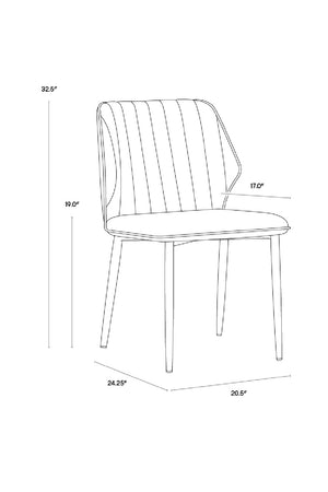 Modern European furniture - Channeled Leather Look Dining Chairs (2) - www.oroa.com