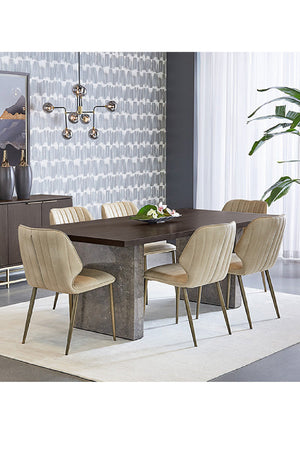 Modern European furniture - Channeled Leather Look Dining Chairs (2) - www.oroa.com