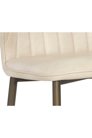 Modern European furniture - Channeled Leather Look Dining Chairs (2) - www.oroa.com