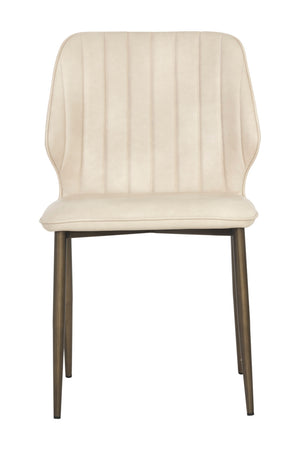 Modern European furniture - Channeled Leather Look Dining Chairs (2) - www.oroa.com