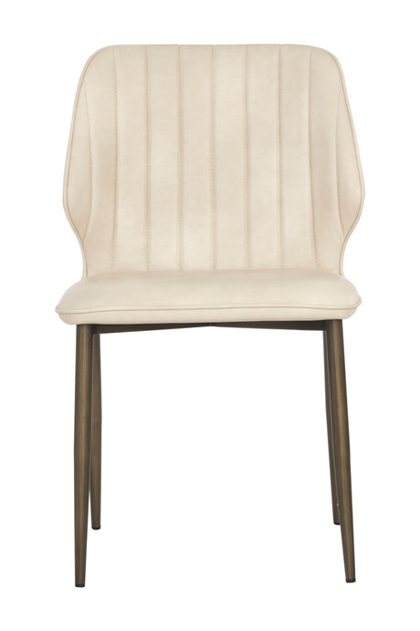 Modern European furniture - Channeled Leather Look Dining Chairs (2) - www.oroa.com