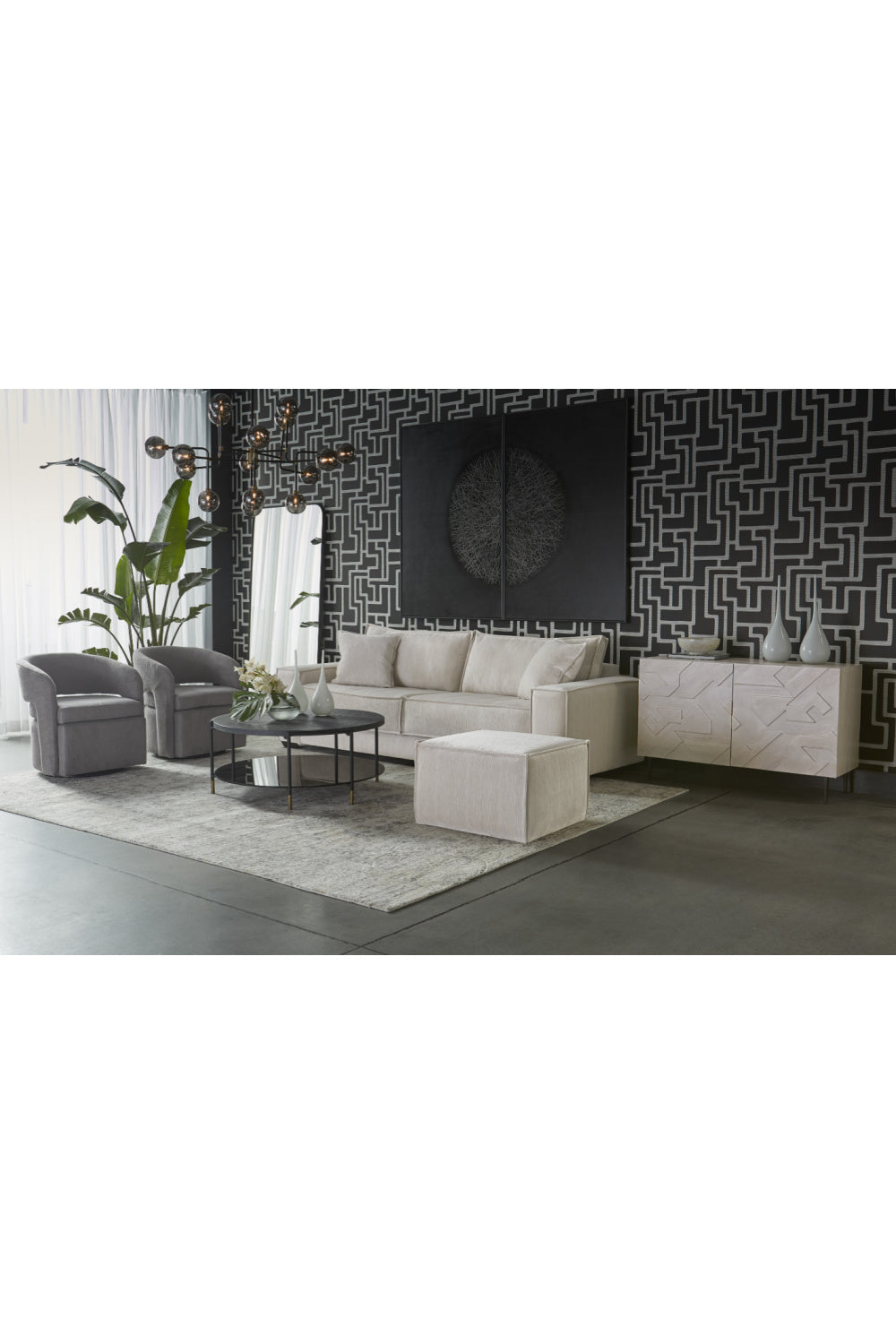 Modern European furniture - Iron Framed Floor Mirror - www.oroa.com