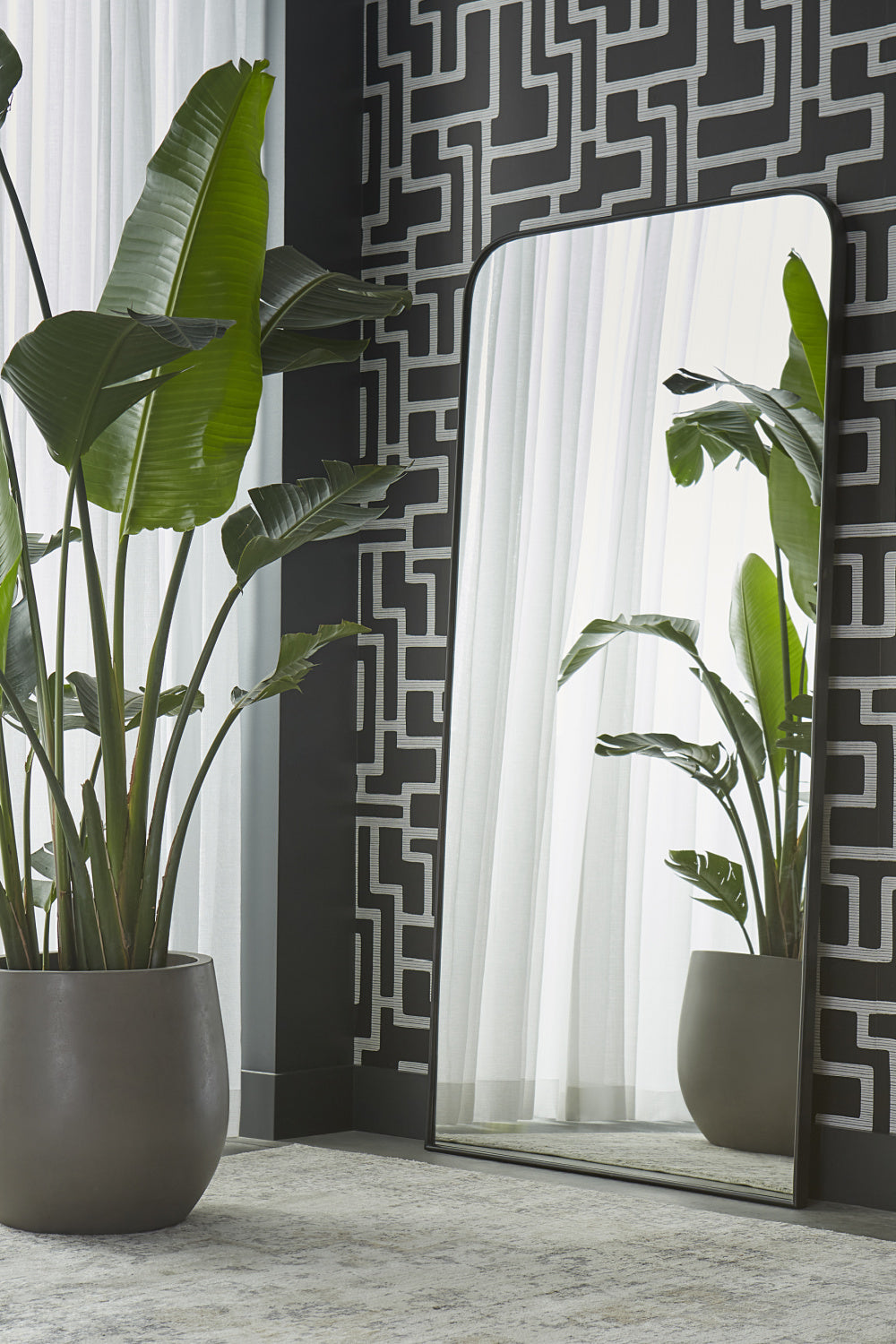 Modern European furniture - Iron Framed Floor Mirror - www.oroa.com