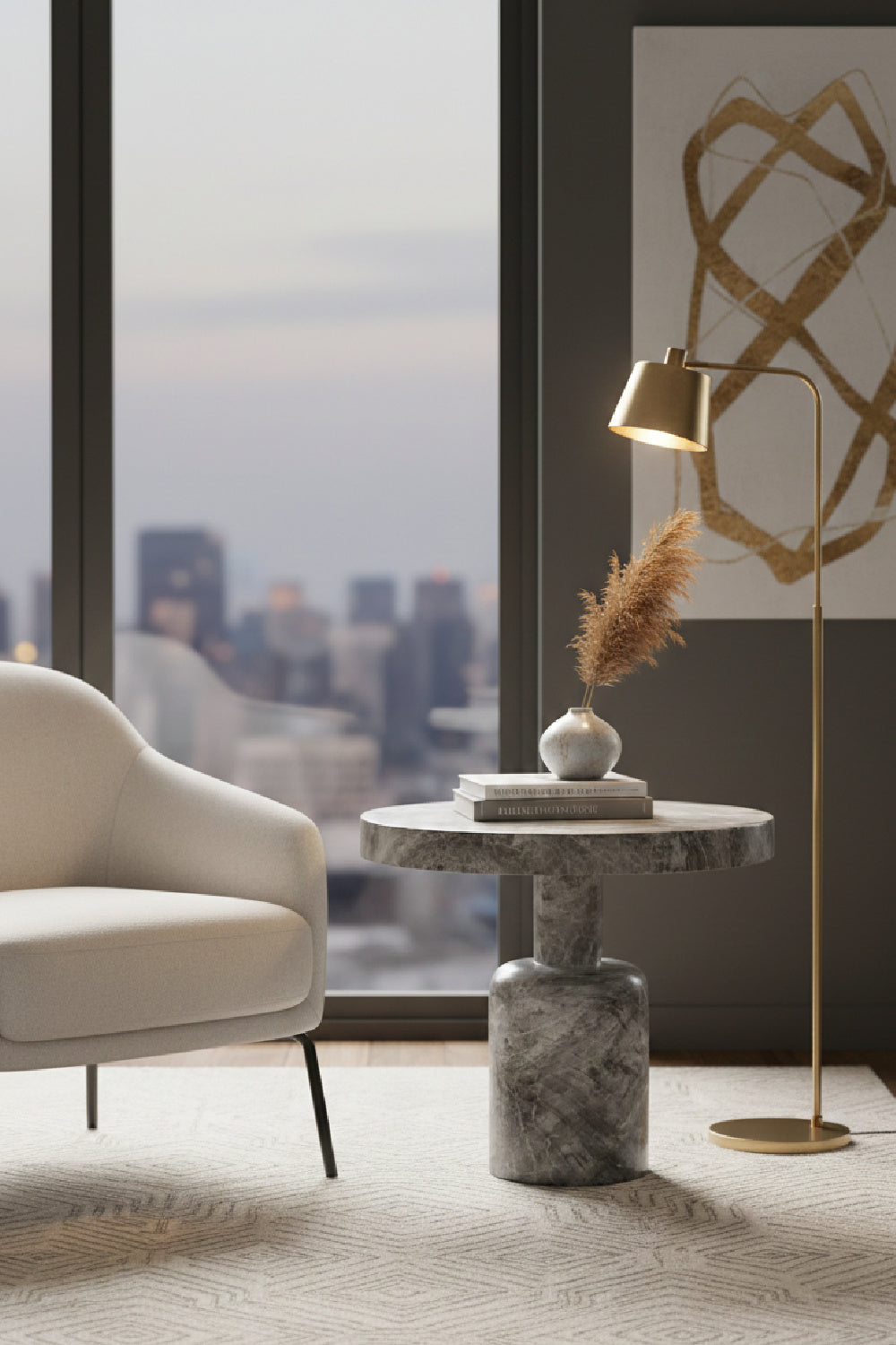 Modern European furniture - Gray Indoor/Outdoor Side Table - www.oroa.com