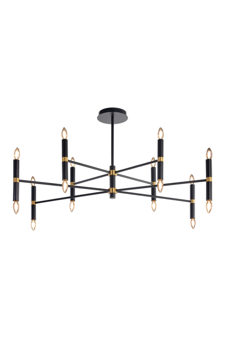 Modern European furniture - Black Tubes 16-Light Chandelier - www.oroa.com