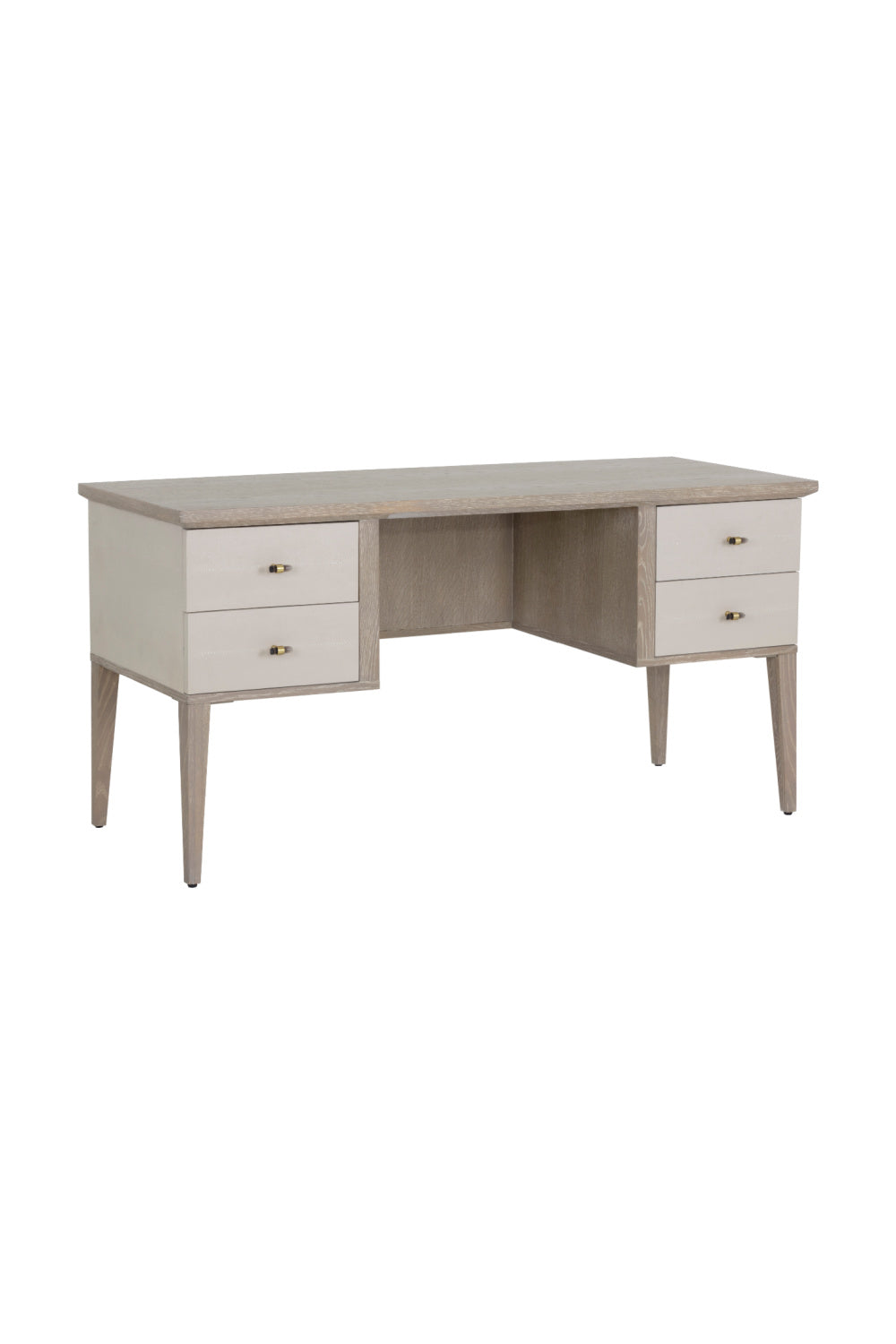 Modern European furniture - Cream Shagreen 4-Drawer Desk - www.oroa.com