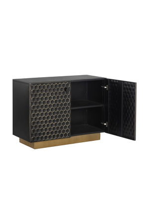   Modern European furniture - Black Iron Honeycomb Pattern Sideboard - www.oroa.com | Oroa.com