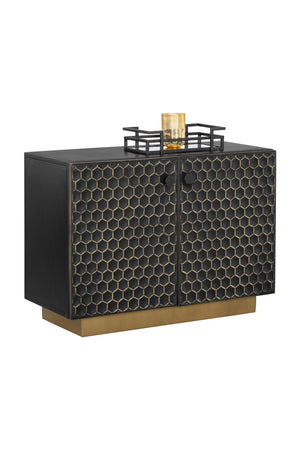   Modern European furniture - Black Iron Honeycomb Pattern Sideboard - www.oroa.com | Oroa.com