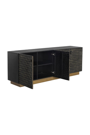   Modern European furniture - Black Iron Honeycomb Pattern Sideboard - www.oroa.com | Oroa.com