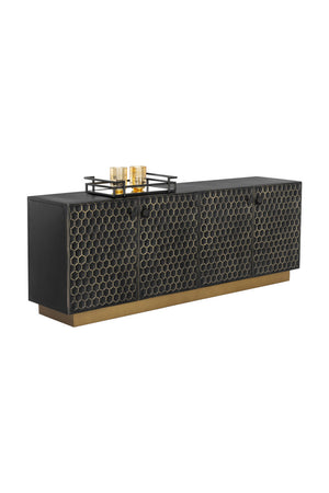   Modern European furniture - Black Iron Honeycomb Pattern Sideboard - www.oroa.com | Oroa.com