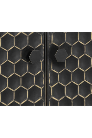   Modern European furniture - Black Iron Honeycomb Pattern Sideboard - www.oroa.com | Oroa.com