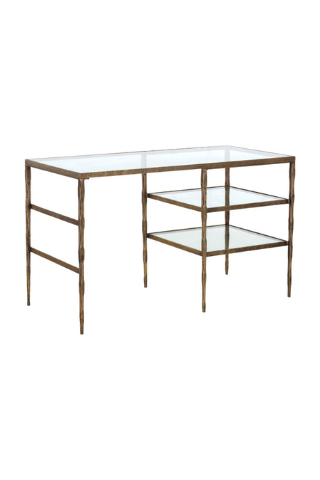 Modern European furniture - Glass 2-Shelf Desk - www.oroa.com