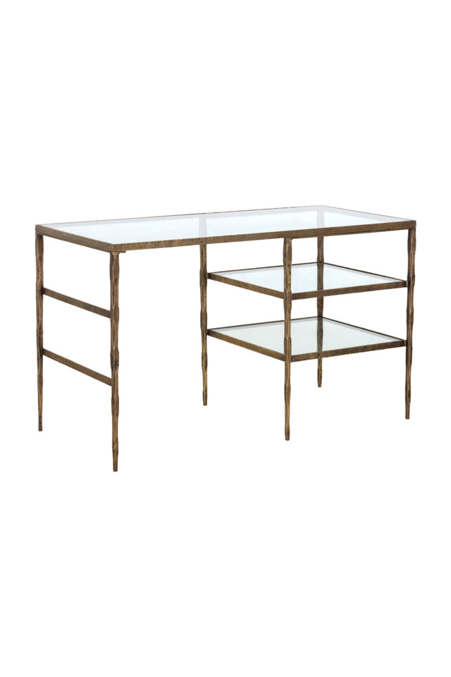 Modern European furniture - Glass 2-Shelf Desk - www.oroa.com