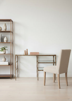   Modern European furniture - Glass 2-Shelf Desk - www.oroa.com | Oroa.com