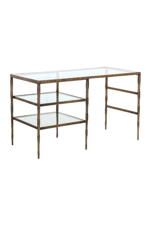   Modern European furniture - Glass 2-Shelf Desk - www.oroa.com | Oroa.com
