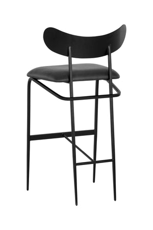 Modern European furniture - Black Sculpted Back Bar Stool - www.oroa.com