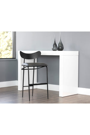 Modern European furniture - Black Sculpted Back Bar Stool - www.oroa.com