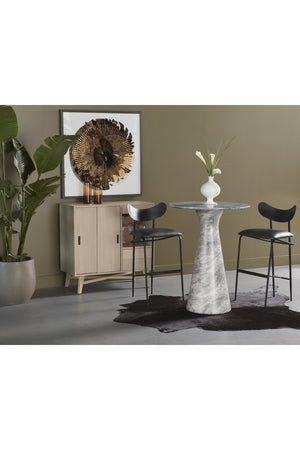 Modern European furniture - Black Sculpted Back Bar Stool - www.oroa.com