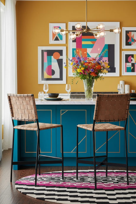 Modern European furniture - Weaved Suede Leather Counter Stool - www.oroa.com