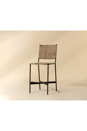 Modern European furniture - Weaved Suede Leather Counter Stool - www.oroa.com